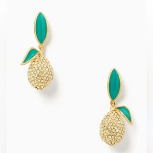 Kate Spade Gold and Green Lemon Earrings